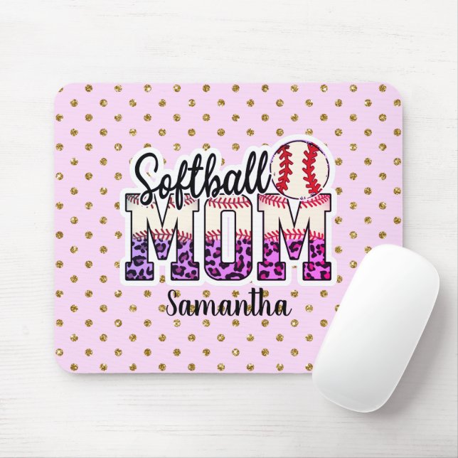 Mousepad Orgulhosa Softball Mãe Life (Com mouse)
