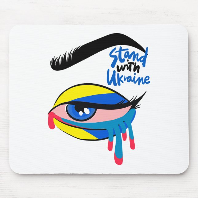 Mousepad Orgulhosamente De Pé Com a Ucrânia Bandeira da Ucr (Frente)