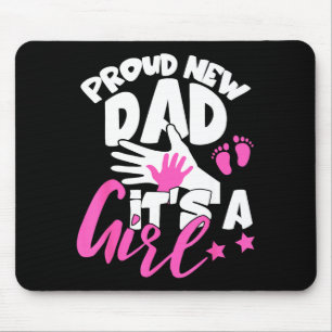 Mousepad Orgulhoso Novo Pai É Uma Menina Engraçado Primeiro