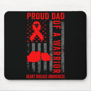 Mousepad Orgulhoso Pai De Um Guerreiro Do Coração Bandeira