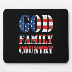 Mousepad Orgulhoso País da Família Flag God dos Estados Uni