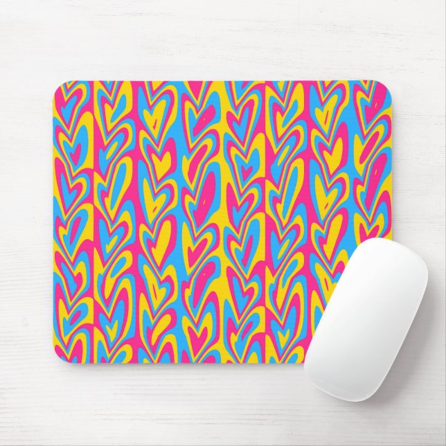 Mousepad Orgulhoso Pansexual Groovy Trippy Squiggly Quirky  (Com mouse)