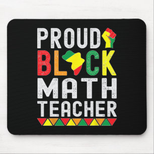 Mousepad Orgulhoso Professor de Matemática Negro Afro-ameri