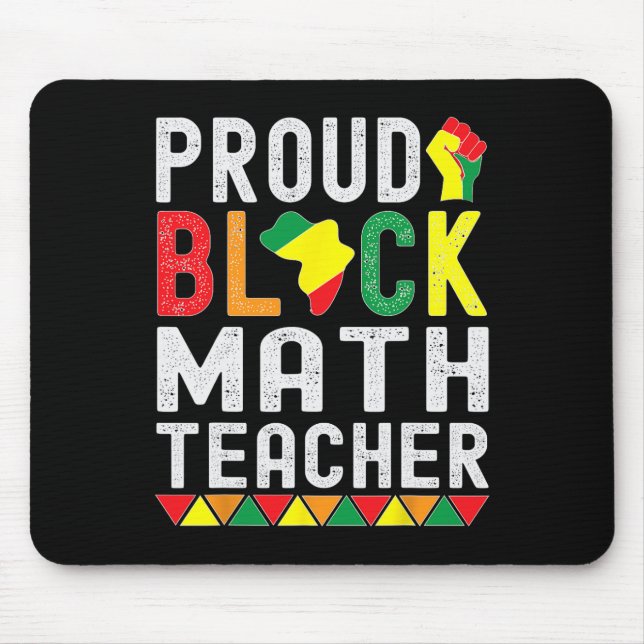 Mousepad Orgulhoso Professor de Matemática Negro Afro-ameri (Frente)