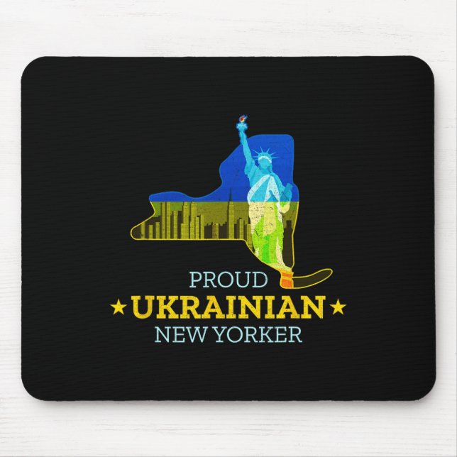 Mousepad Orgulhoso Ucraniano Nova-Iorquino - Mapa de Nova Y (Frente)