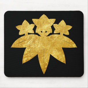 Mousepad Oriental Faux Dourado Kamakura Minamoto Japão Mon 