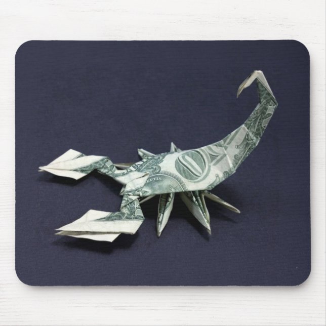 Mousepad Origami de Dinheiro Escorpião (Frente)