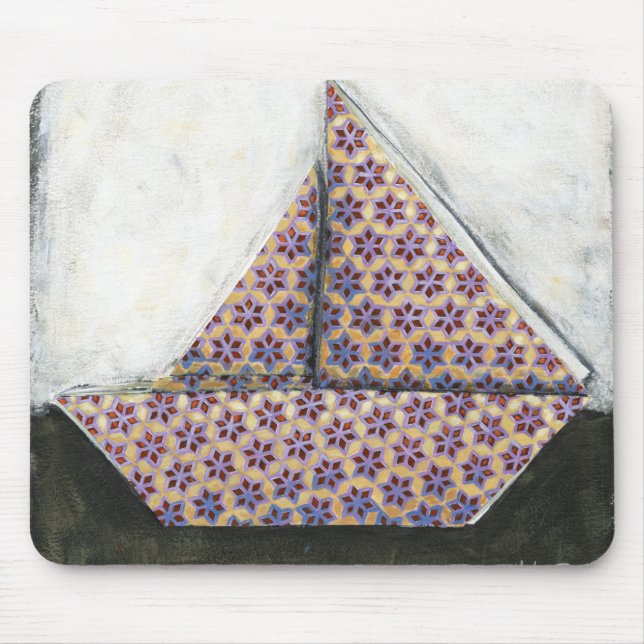 Mousepad Origami Sailboat no papel Star Design (Frente)