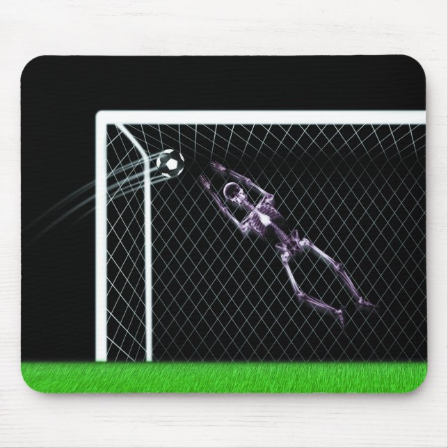 MOUSEPAD ORIGINAL DE ESQUELETO DO GOALIE DO FUTEBOL DO RAIO (Frente)