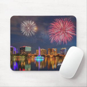 Mousepad Orlando Florida Lake Eola Fireworks & Fountain