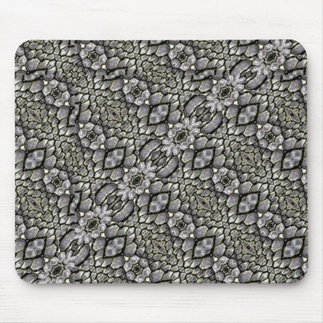Mousepad Ornamentado oriental de prata (Frente)