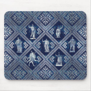 Mousepad Ornamento de Deidades Gregas e Chave Meander