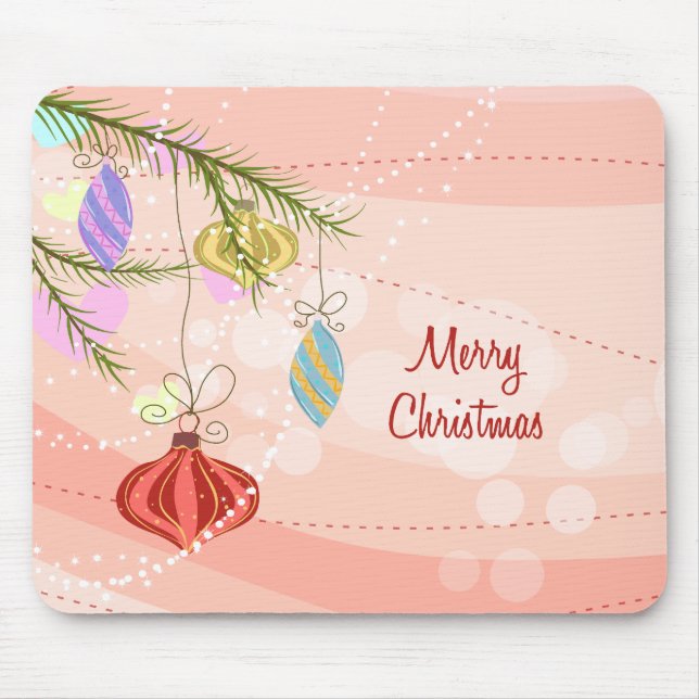 Mousepad Ornamentos bonito, Pia de Natal Rosa (Frente)