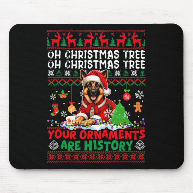 Mousepad Ornamentos De Árvores De Natal São História Suando (Frente)