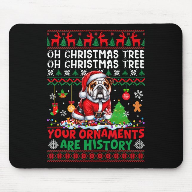 Mousepad Ornamentos De Árvores Do Xmas São História Papais  (Frente)