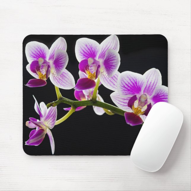 Mousepad Orquídea branca e roxa (Com mouse)