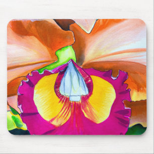 Mousepad Orquídea colorida colorida de flores