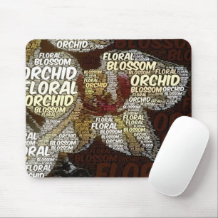 Mousepad Orquídea, floral, foto encaixada tipografia da