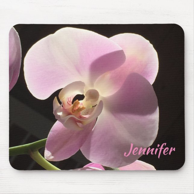 Mousepad Orquídea Rosa Botânica Floral (Frente)