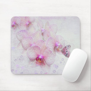 Mousepad Orquídeas Rosa e Borboleta