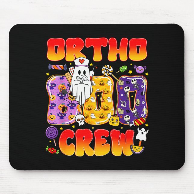 Mousepad Ortho Boo Crew Ortho Nurse Funny Halloween  (Frente)