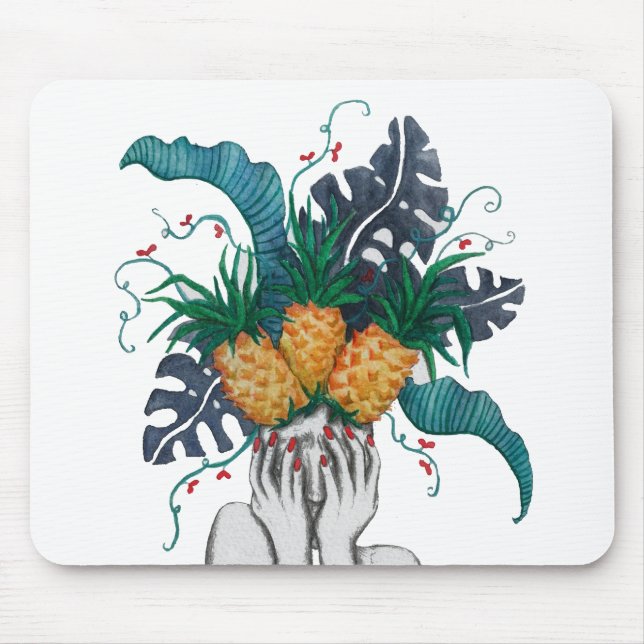 Mousepad Os abacaxis estão em minha cabeça (Frente)