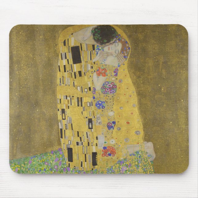 Mousepad Os amantes beijando o abraço de Gustav Klimt (Frente)