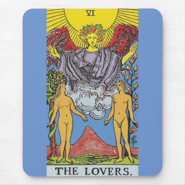 Mousepad Os Amantes Tarot Card Começam A Ler (Frente)
