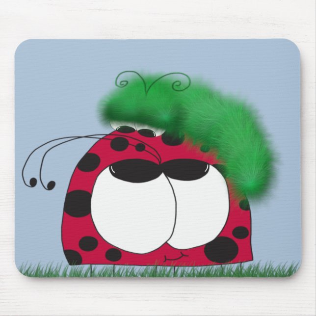 Mousepad Os amigos incomuns Ladybug e a lagarta (Frente)