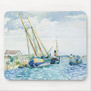 Mousepad Os barcos marinhos da cena aproximam Veneza