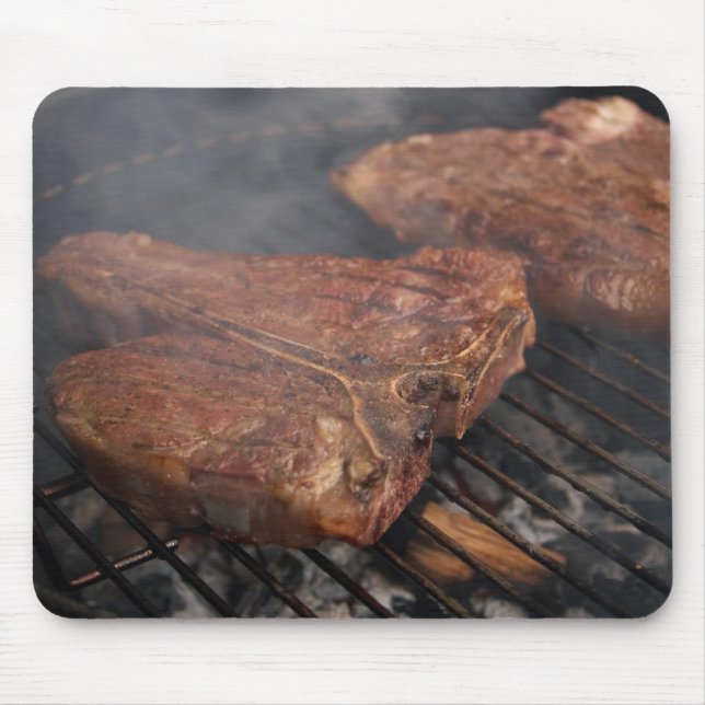 Mousepad Os bifes que grelham o assado grelham a carne (Frente)