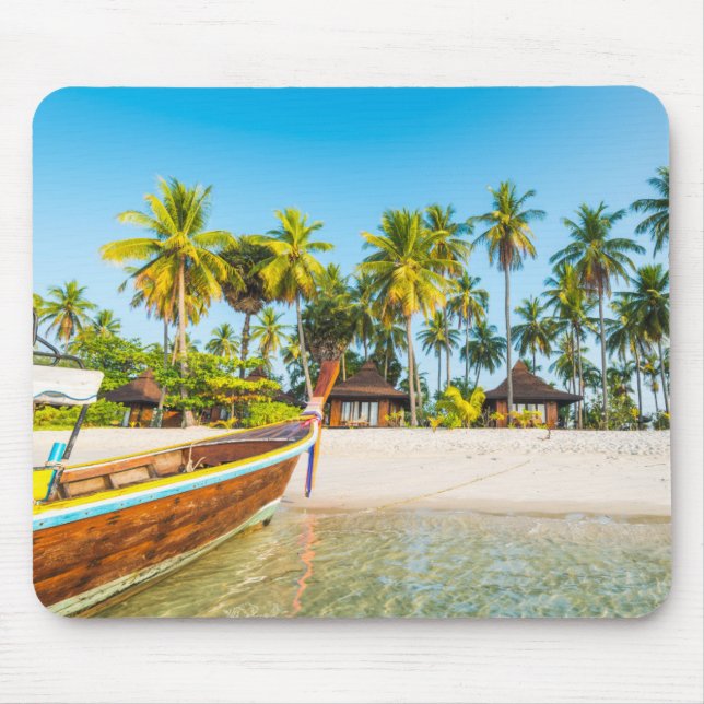 Mousepad Os bungalows da estância turística na praia | (Frente)