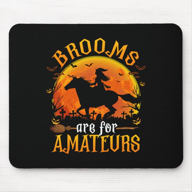 Mousepad Os Cavalos De Bruxas Engraçadas De Halloween São P (Frente)
