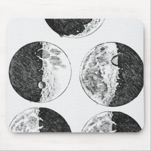 Mousepad Os desenhos de Galileo das fases da lua
