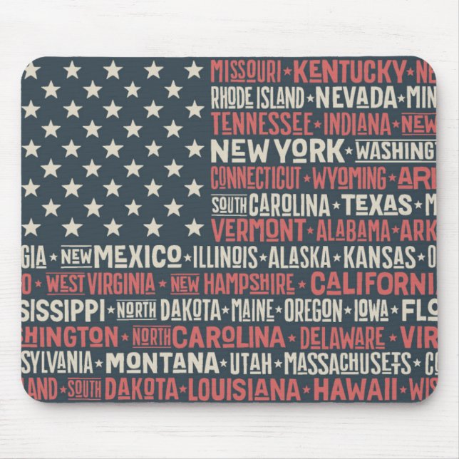Mousepad Os Estados Unidos da América |States & capitais (Frente)