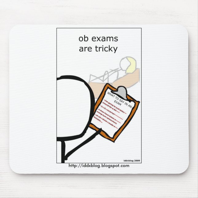 Mousepad Os exames de OB são complicados (Frente)