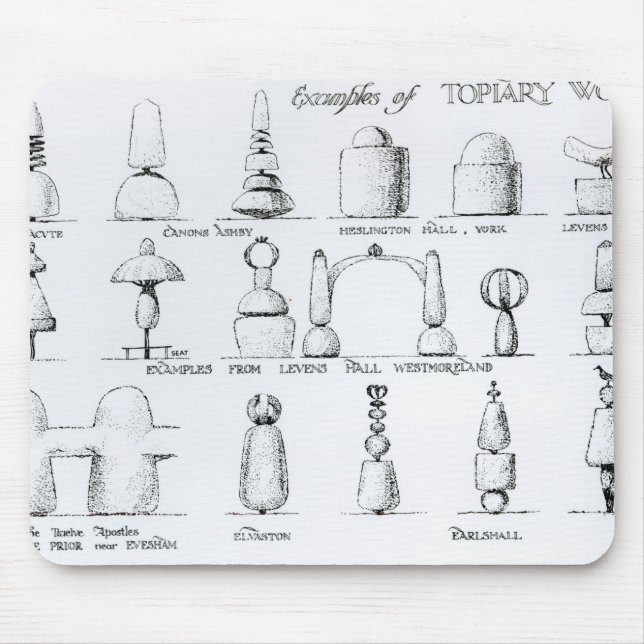 Mousepad Os exemplos do Topiary trabalham, 1902 (gravura) (Frente)