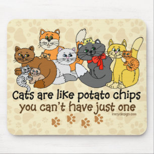 Mousepad Os gatos são como microplaquetas de batata