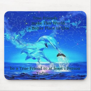 Mousepad Os golfinhos de néon, amigos verdadeiros