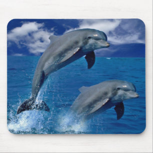 Mousepad Os golfinhos que saltam para a alegria em um
