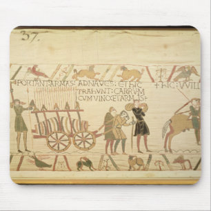 Mousepad Os homens que puxam um carro carregaram com o