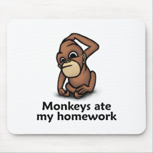 Mousepad Os macacos comeram meus trabalhos de casa
