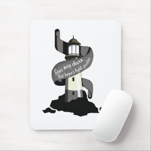 Mousepad Os mares podem agitar, mas a luz da esperança guia