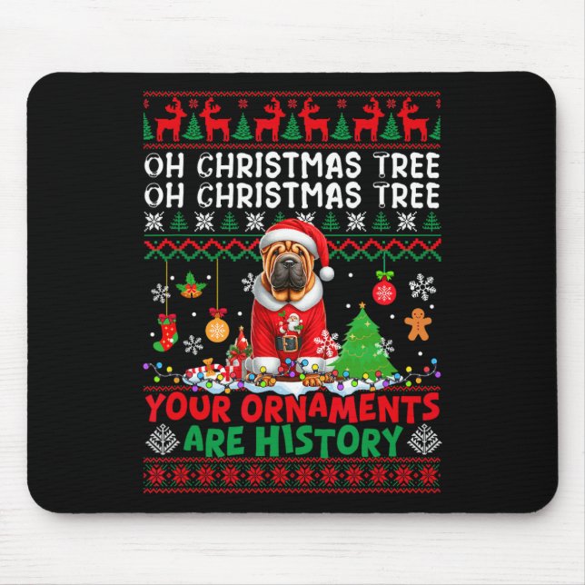Mousepad Os Ornamentos De Árvores Do Xmas São Compartilhame (Frente)
