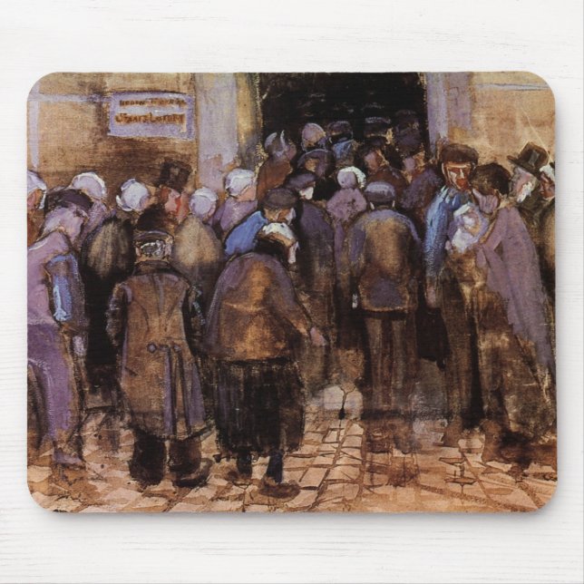 Mousepad Os Pobres e Dinheiro por Vincent van Gogh (Frente)