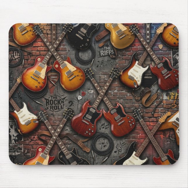 Mousepad Os Riffs: Guitarra Elétrica Vintage (Frente)