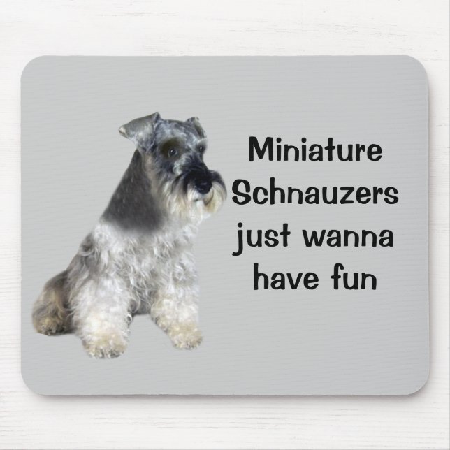 Mousepad Os Schnauzers diminutos apenas querem ter o (Frente)