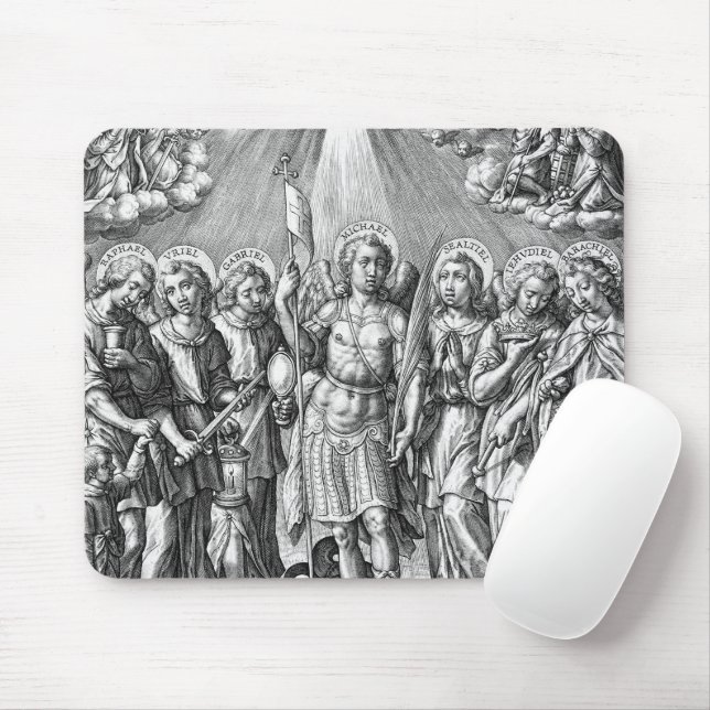 Mousepad Os Sete Arcanjos (M 034; Gravura) (Com mouse)