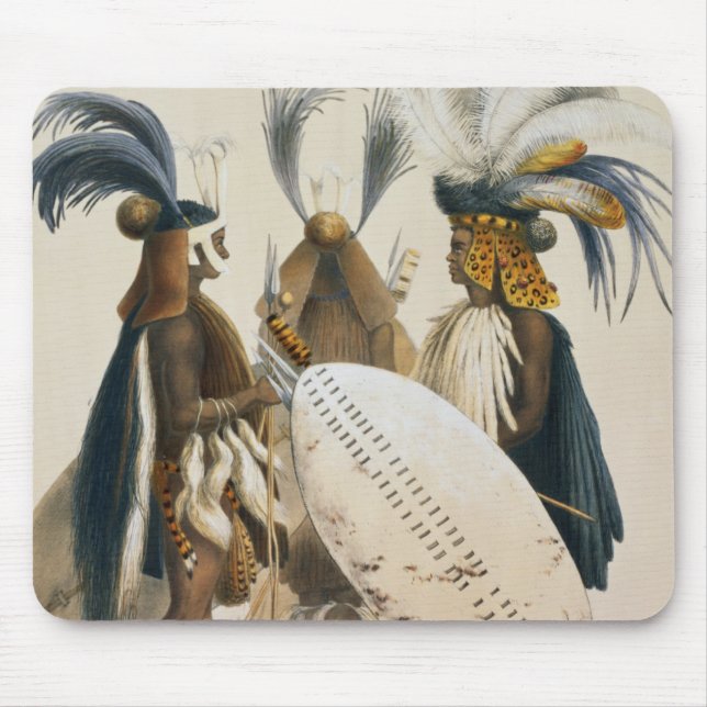 Mousepad Os soldados do tribo Zulu de Exército do rei (Frente)