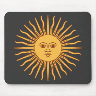 Mousepad Os solenóides de Mayo Sun Dourado enfrentam e